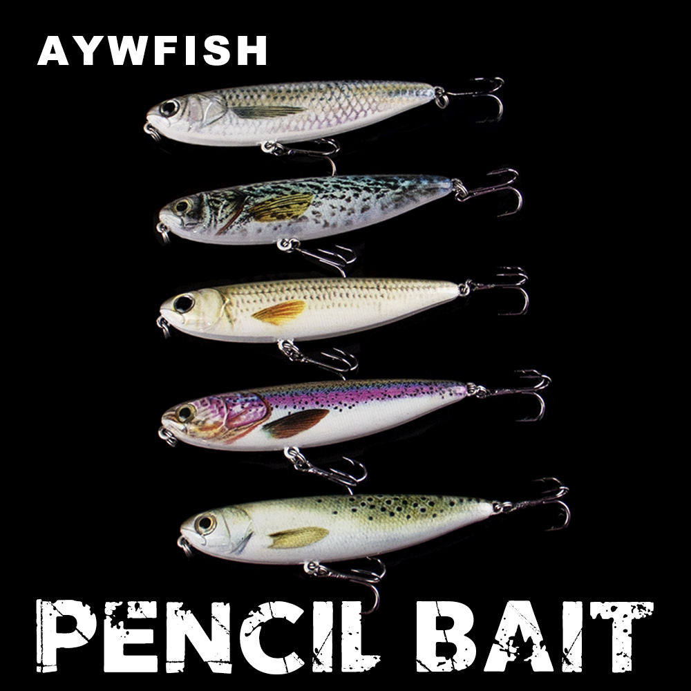 Fishing Lure Swimbait - AYWFISH 9 センチメートル 11.8 グラムフローティングペンシル釣りルアーワブラーガラガラトップウォーターハードベイトウォーキングスプークバスパーチトラウトパイクタックル