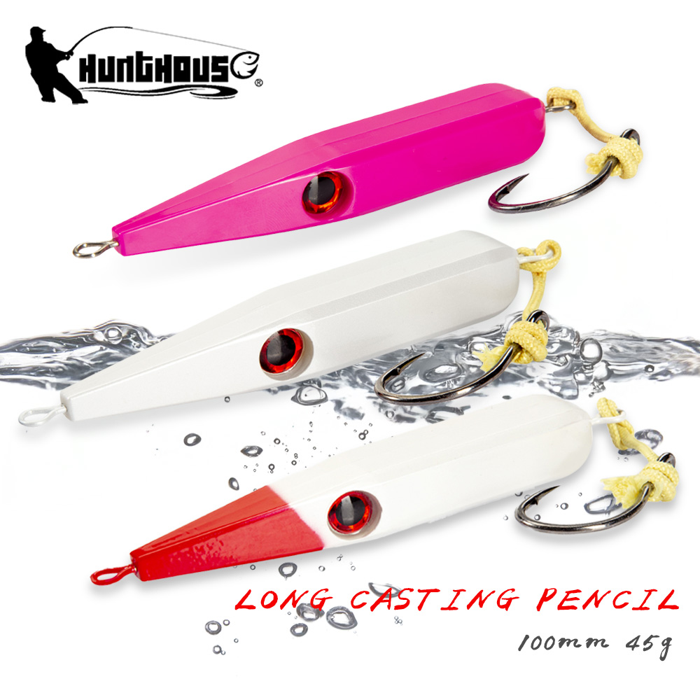 Fishing Lure Buzzbait - Hunthouse 2個セット ヘビーシンキングペンシルフィッシングルアー 100mm/45g トローリングGTスティックベイト ソルトウォーター用