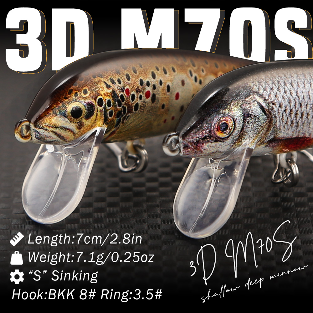 B&U フィッシング ルアー シンキング ミノー、3D リア - Fishing Lure Swimbait のレビューと価格