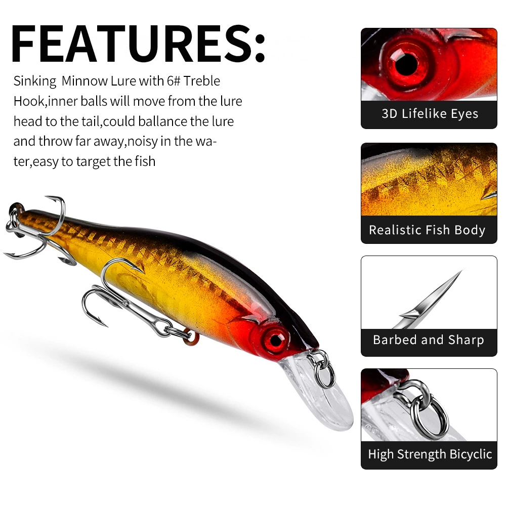 5色展開 イカ型 海釣りルアー ディープダイビング ジャーク - Fishing Lure Jerkbait のレビューと価格