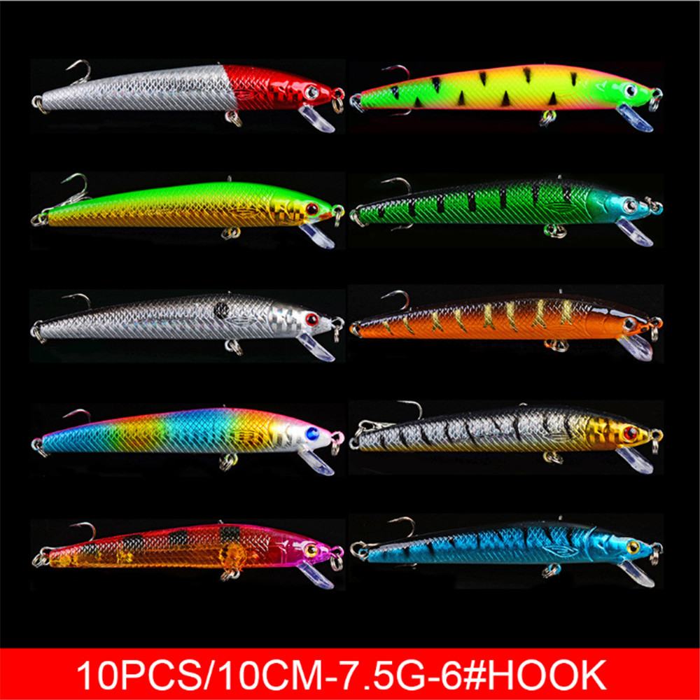 20ピース/ロットミノー釣りルアーセットバスフレッシュ塩水フ - Fishing Lure Topwater のレビューと価格