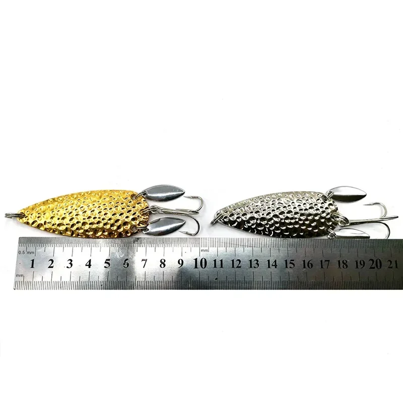 1 個金属スプーンスピナーベイトダブル回転ハード人工餌 10 - Fishing Lure Spoon のレビューと価格