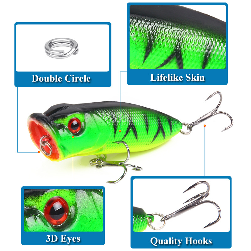 6個6色（OPP袋）/5個5色（箱入り）6.5cm/10gル - Fishing Lure Topwater のレビューと価格