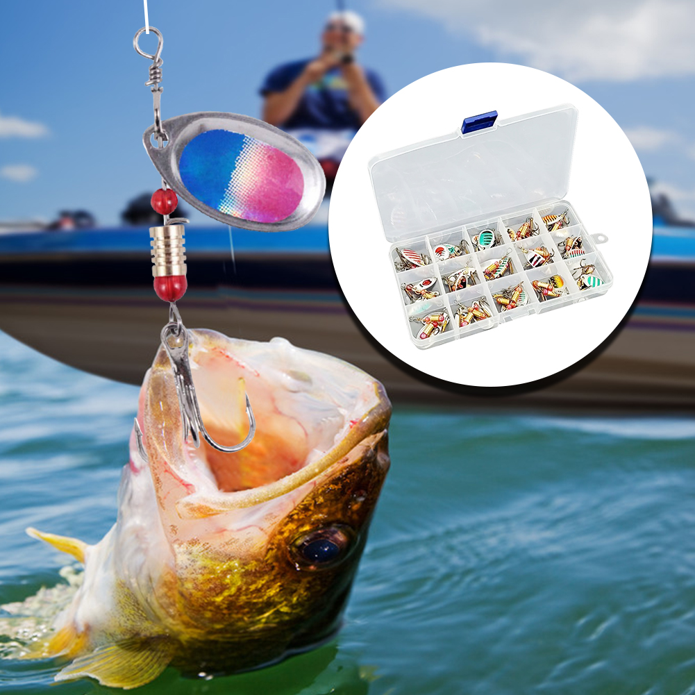 30個入りメタルスプーンスピナーフィッシングルアー、トレブル - Fishing Lure Spoon のレビューと価格