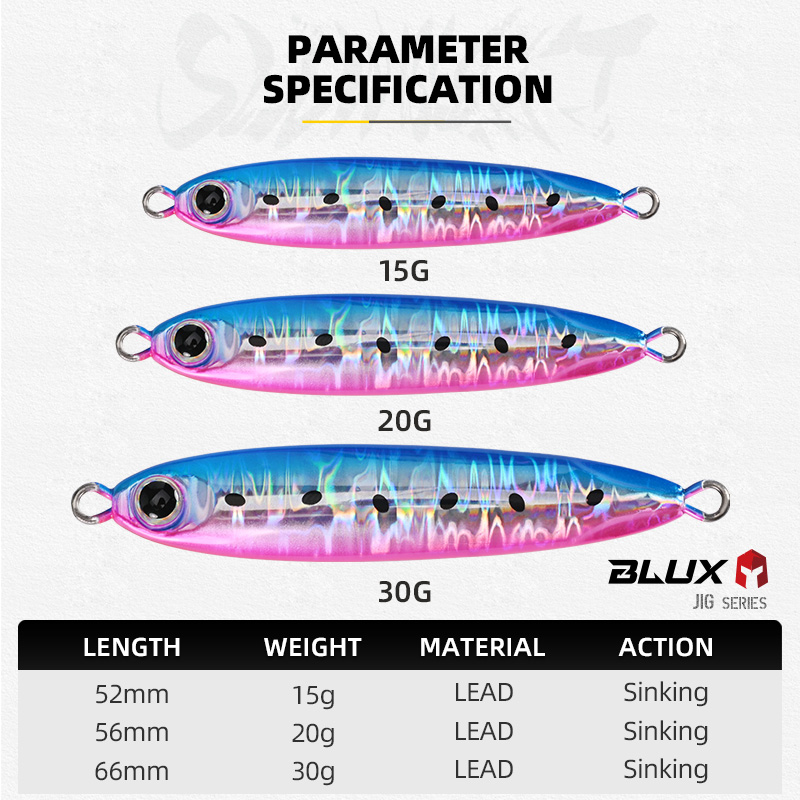 BLUX スローブラットキャストスリムメタルジグ釣りルアー  - Fishing Lure Spoon のレビューと価格